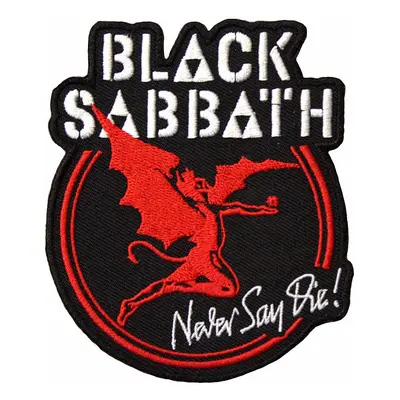 Black Sabbath tkaná nášivka/nažehlovačka PES 83 x 100 mm, Archangel Never Say Die