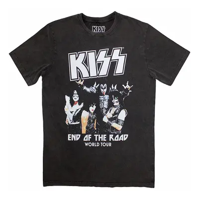 KISS tričko, End Of The Road World Tour Stone Wash Charcoal Grey, pánské