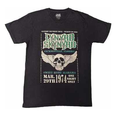 Lynyrd Skynyrd tričko, Winged Skull Wash Black, pánské