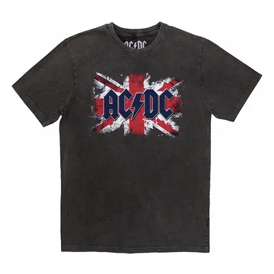 AC/DC tričko, Flag Stone Wash Charcoal Grey, pánské