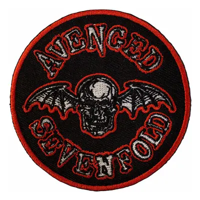 Avenged Sevenfold tkaná nášivka/nažehlovačka PES 95 mm, Deathbat Orange Border