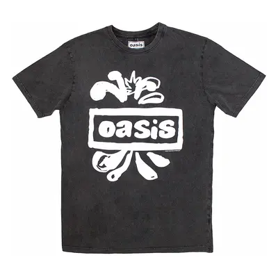 Oasis tričko, Logo Splat Stone Wash Charcoal Grey, pánské