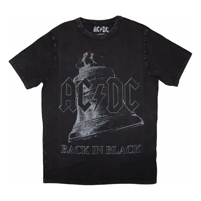 AC/DC tričko, Back In Black Bell Stone Wash Black, pánské