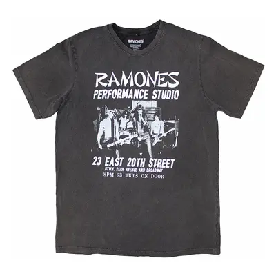 Ramones tričko, East Village Stone Wash Charcoal Grey, pánské