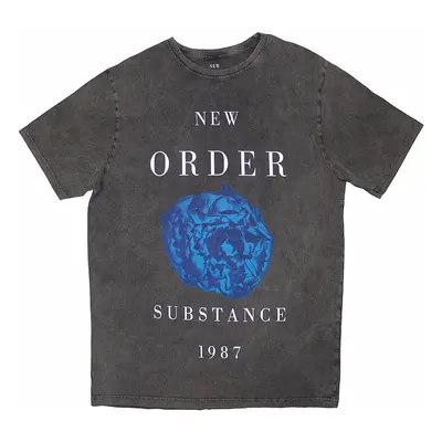 New Order tričko, Substance 1987 Stone Wash Charcoal Grey, pánské