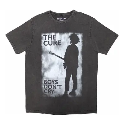 The Cure tričko, Boys Don&#039;t Cry Black & White Wash Charcoal Grey, pánské