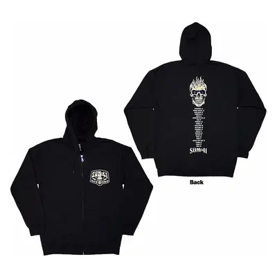 Sum 41 mikina, Tour &#039;24 Pocket Logo & Skull Back Zipped BP Black, pánská