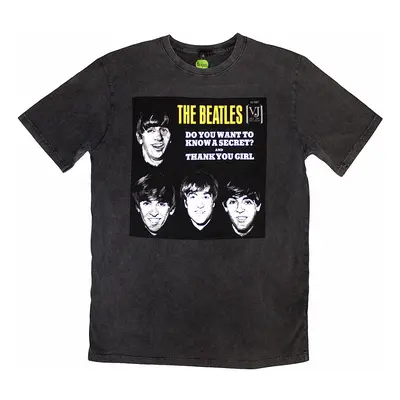 The Beatles tričko, VJ Secret Sleeve Stone Wash Charcoal Grey, pánské