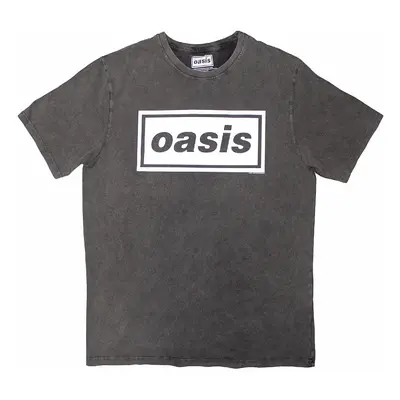 Oasis tričko, Decca Logo Stone Wash Charcoal Grey, pánské