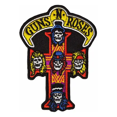 Guns N Roses tkaná nažehlovačka PES 80 x 40 mm, Appetite For Destruction Cross