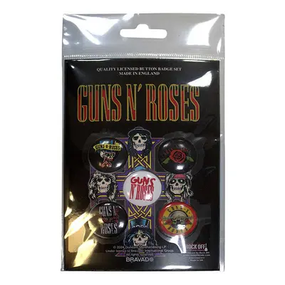 Guns N Roses set 5-ti placek průměr 25 mm, Bullet Logo 2