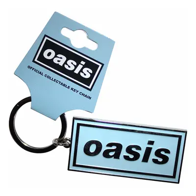 Oasis kovová klíčenka 58x28 mm, Logo Sky Blue