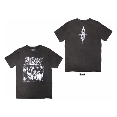 Slipknot tričko, Album Splatter Stone Wash BP Charcoal Grey, pánské