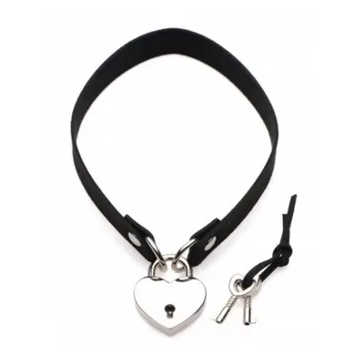 Master Series Lock-It Heart choker Obojek se zámkem ve tvaru srdce