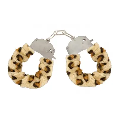 Toyjoy Furry Fun Cuffs plyšová kovová pouta | Leopard