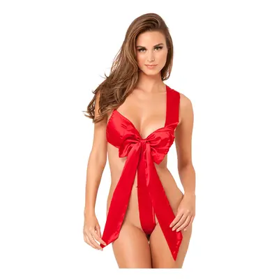 René Rofé Unwrap Me Satin Bow Teddy Body červená mašle | XX