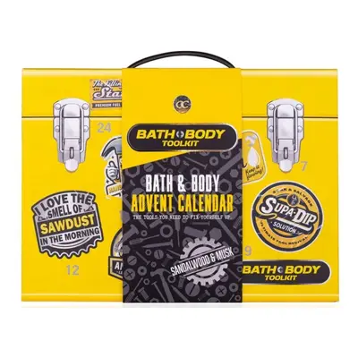 Accentra Adventní kalendář BATH and BODY TOOLKIT v dárkové krabici na nářadí