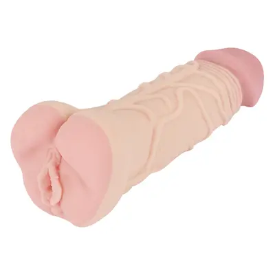 Nature Skin 2 in 1 Extension + Masturbator, masturbátor a návlek na penis