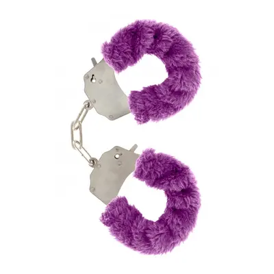 Toyjoy Furry Fun Cuffs plyšová kovová pouta | Fialová