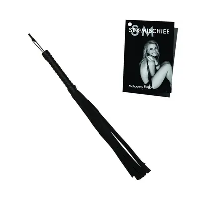 S&M Black Faux Leather Flogger 61cm