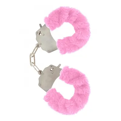 Toyjoy Furry Fun Cuffs plyšová kovová pouta | Růžová