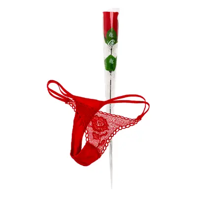 Out Of The Blue Rose With Red G-String Tanga v růži | S-M