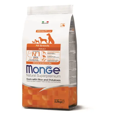 Monge Speciality Line All Breeds Adult Monoprotein suché krmivo pro psy - kachna, rýže a brambor