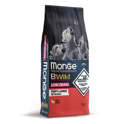 Monge BWild All Breed Low Grain Puppy & Junior suché krmivo pro psy - jelen 2,5 kg