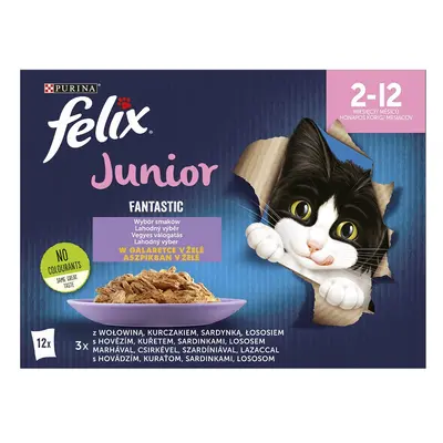 Purina Felix Fantastic Junior Lahodný Výběr v želé - mokré krmivo pro kočky x g