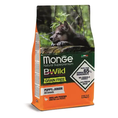 Monge BWild Grain Free Puppy & Junior All Breeds - kachna s bramborem 2,5 kg