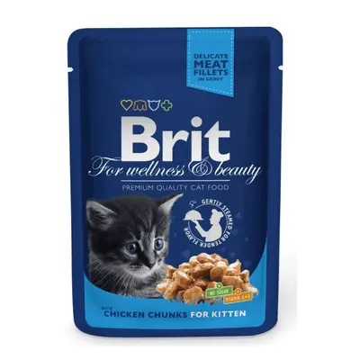 Brit Premium Cat Chicken Chunks for Kitten kapsičky x g