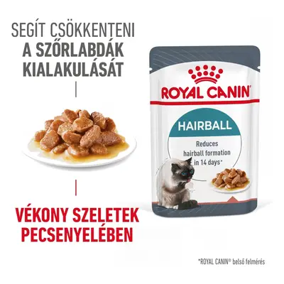 Royal Canin Hairball Care - vlhké krmivo s omáčkou pro dospělé kočky pro snadnější odstraňování 