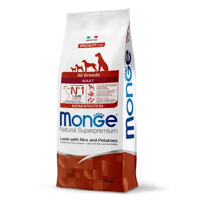 Monge Speciality Line All Breeds Adult Monoprotein suché krmivo pro psy - jehněčí maso, rýže a b