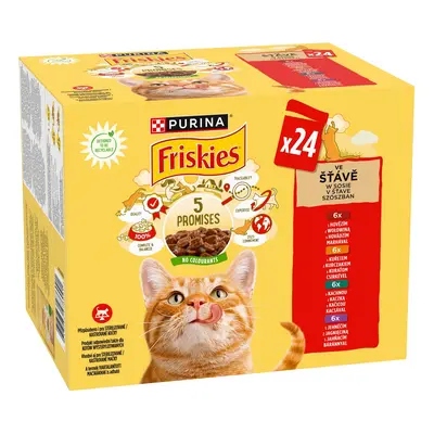 Friskies vlhké krmivo pro kočky v omáčce - s kuřecím, hovězím, jehněčím, kachním x g