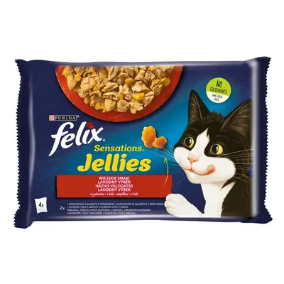 Felix Sensations Jellies lahodný výběr v želé - s hovězím a kuřetem x g