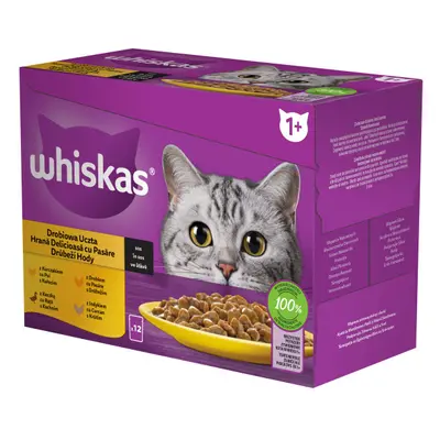 Whiskas kapsičky 12x balení výběr drůbeže pro kočky x g