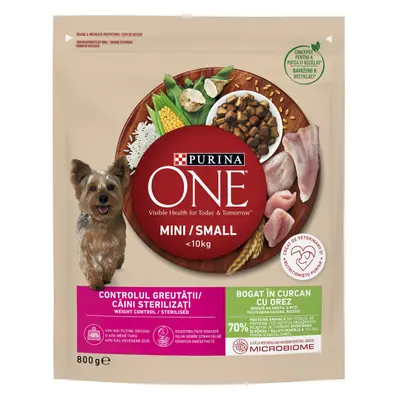 Purina ONE Mini Weight Control granule pro psy - s krůtím 0,8 kg