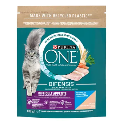 Purina One Bifensis Difficult Appetite granule pro kočky - treska, pstruh 0,8 kg