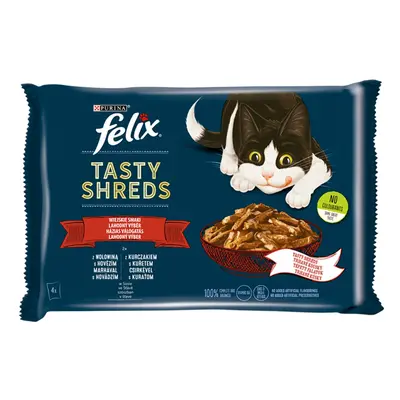 Felix Tasty Shreds lahodný výběr ve šťávě - s hovězím a kuřetem x g