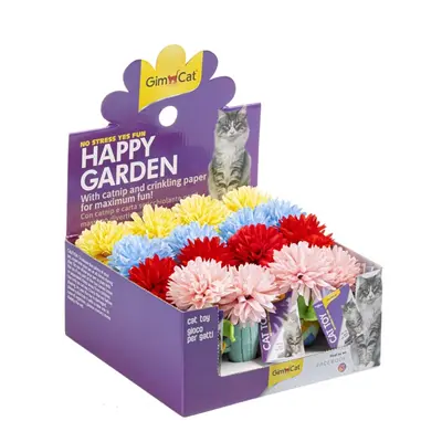 GimCat Happy Garden hračky pro kočky - plyšové kaktusy a květiny ks