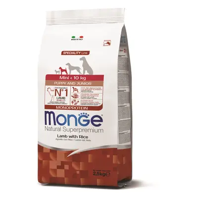 Monge Speciality Line Mini Puppy & Junior Monoprotein suché krmivo pro psy - jehněčí, rýže 2,5 k