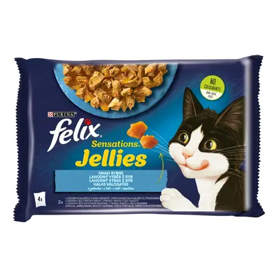 Felix Sensations Jellies lahodný výběr z ryb v želé - s lososem a treskou tmavou x g