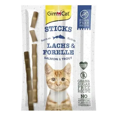 GimCat Snack Sticks - losos & pstruh ks