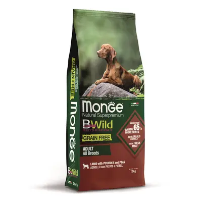 Monge BWild Grain Free All Breeds Adult suché krmivo pro psy - jehněčí, brambory, hrášek kg