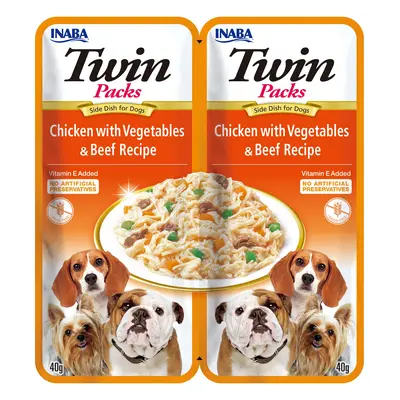 Inaba Dog Twin Packs želé krmivo pro psy - kuřecí se zeleninou a hovězím x (2 x g)