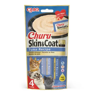 Inaba Cat Ciao Churu Skin & Coat krémové krmivo pro kočky - tuňák x (4 x g)