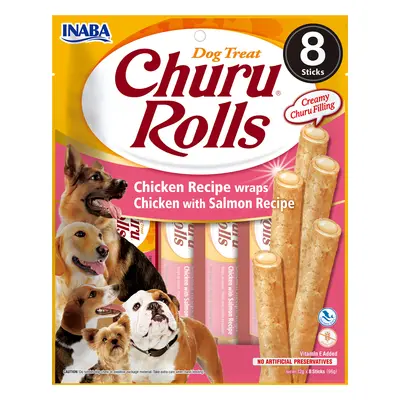 Inaba Dog Churu Rolls - kuřecí a losos x g