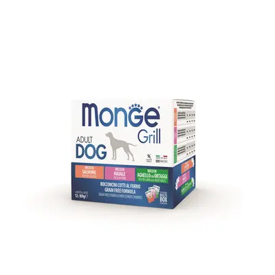 Monge Grill Dog Adult smíšená sousta - losos/vepřové/jehněčí x g