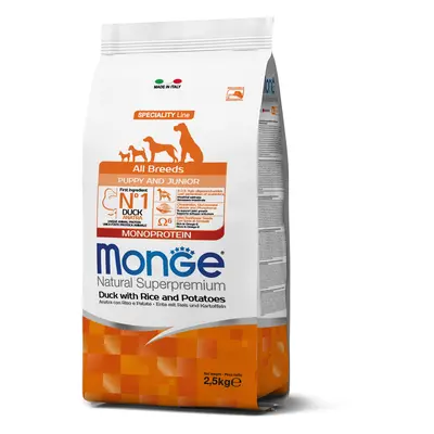 Monge Speciality Line All Breeds Puppy & Junior Monoprotein suché krmivo pro psy - kachní, rýže 