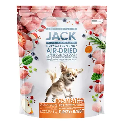 Jack AirDried suché krmivo pro psy, hypoalergenní - krůtí a králičí kg